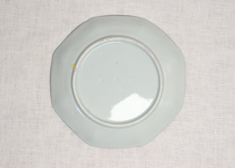 江戸後期染付松竹梅図八角皿②  高台傷