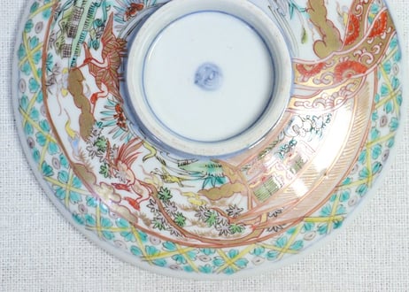 明治前期色絵山水と花鳥図蒸茶碗