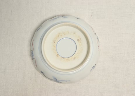 明治前期色絵梅と山水人物図なます皿