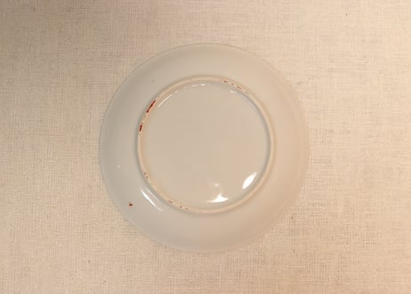 明治後期～大正中国赤絵プリント柘榴と蝙蝠図小皿