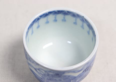 江戸幕末染付船と菱花図向付　流れ