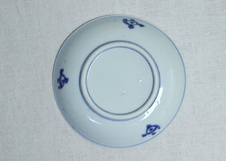 明治後期～大正染付山水図5寸皿①　暗め