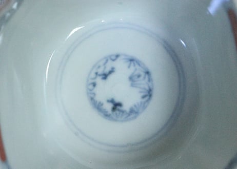 明治前期色絵唐子図角向付