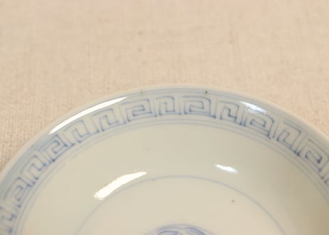 江戸幕末濃み埋め鳳凰と花図飯茶碗
