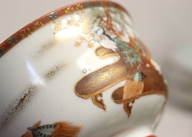 明治前期九谷焼色絵高砂図通り物蒸茶碗 | 吉祥寺PukuPuku