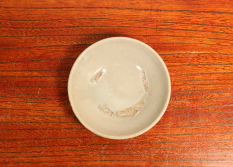 江戸幕末灰釉豆皿　5客組　窯傷込