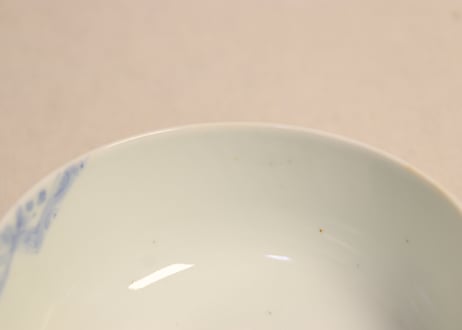 明治後期~大正染付鳳凰図蒸茶碗