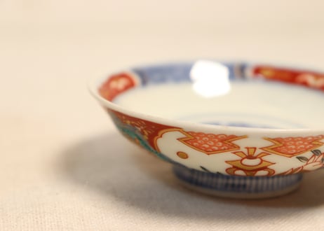 明治前期色絵兎図通り物飯茶碗①