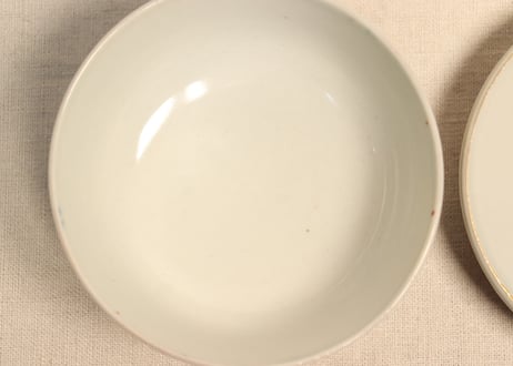 明治前期色絵桃と鶴図通り物蒸茶碗①