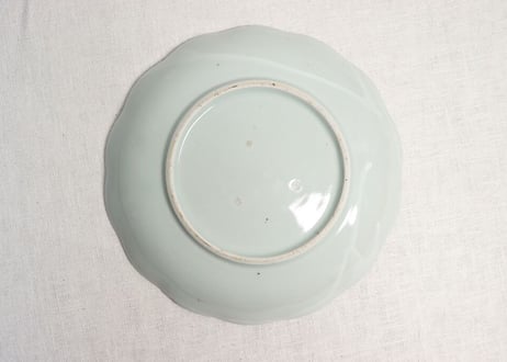 江戸幕末染付船上人物図7寸皿 少フリモノ