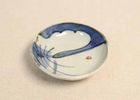 江戸後期染付巾着図豆皿②フリモノ