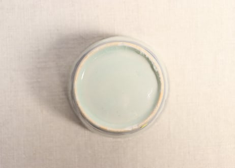 江戸中期染付竹図猪口 高台ホツ,少甘手
