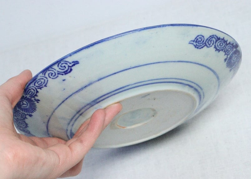 みじん唐草大皿 染付印判微塵唐草大皿28cm