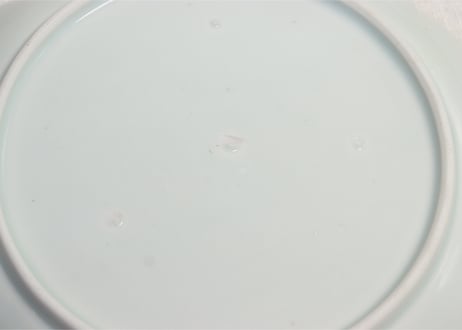 江戸後期染付柳に牡丹図6.5寸皿