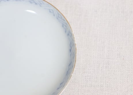 明治前期金彩撫子図飯茶碗