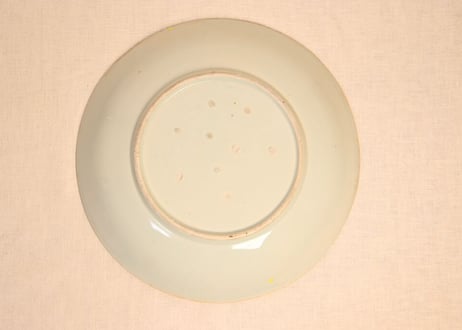 江戸幕末染付恵比寿,大黒,福禄寿図一尺二寸皿 ノミホツ,少甘手