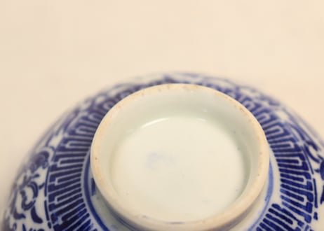明治前期紙刷鳳凰図飯茶碗