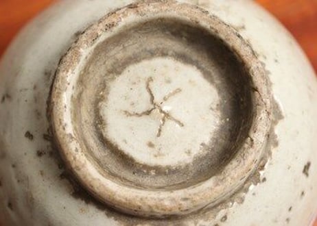 江戸中期染付竹梅図油壷(鉄線取手付)