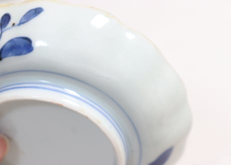 江戸幕末赤絵金彩秋海棠図通り物小皿