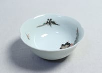 明治後期～大正赤絵金彩山水図通り物4寸鉢