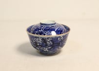 明治前期ベロ藍鳳凰図通り物飯茶碗