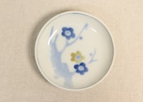 大正～昭和戦前染付梅図小皿②薄め