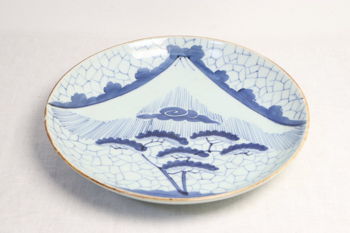 江戸幕末染付富士と氷裂文尺皿 | 吉祥寺PukuPuku