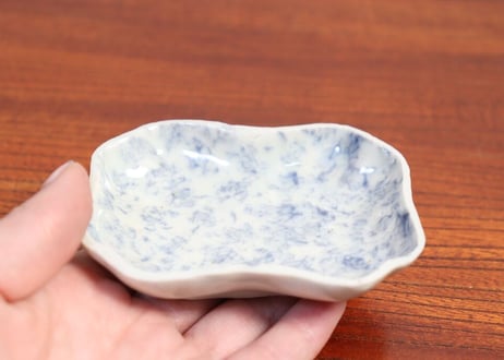江戸中期紙刷古印判稲束柄糸巻型小皿➃ 高台ホツ