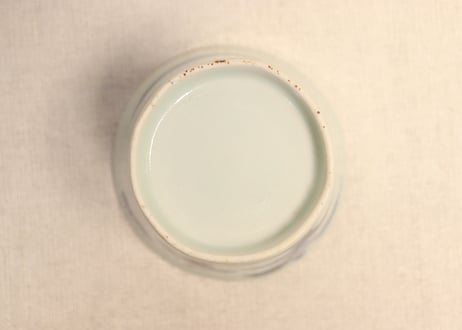 江戸後期染付芭蕉と松図広東型猪口