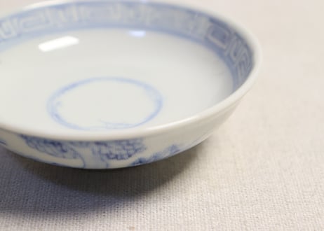 明治後期~大正染付山水図蓋茶碗①