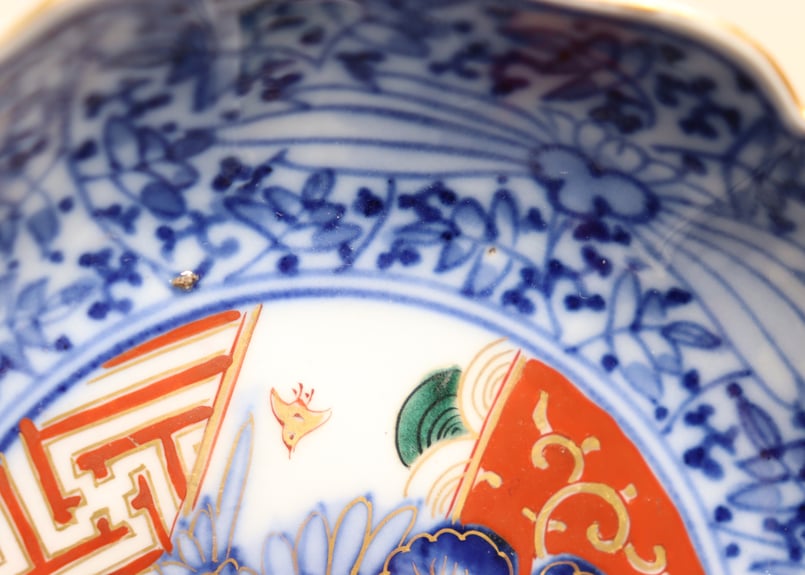 明治後期～大正大聖寺焼色絵花唐草と菊図なます皿 | 吉祥寺PukuPuku