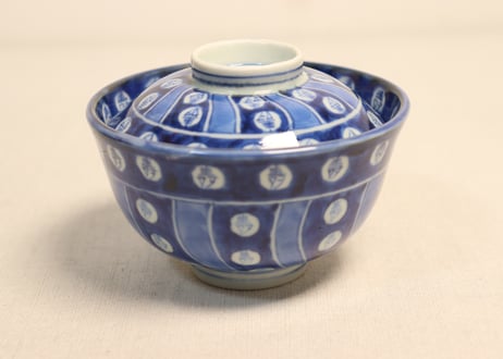 幕末明治　異人　外来船　蓋付きご飯茶碗　5客 江戸中期染付雲図蓋茶碗5客組 小ニュウ,少甘手,1客高台ホツ | 吉祥寺