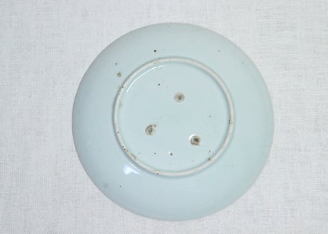 江戸中期染付波図6.5寸皿➁　少フリモノ