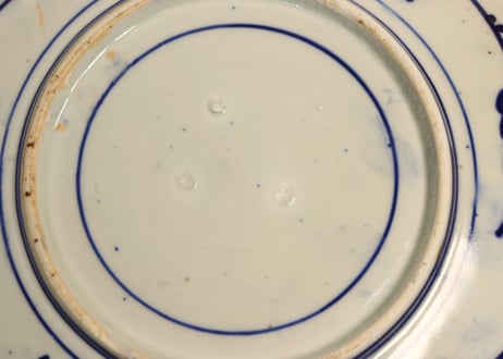明治前期紙刷微塵唐草図７寸皿