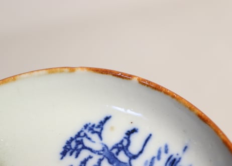 明治後期～大正銅判山水図小皿