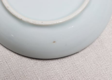 明治後期～大正銅判馬に瓢箪と草花図小皿②かたつき