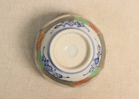 明治後期~大正色絵山葡萄と小鳥図向付