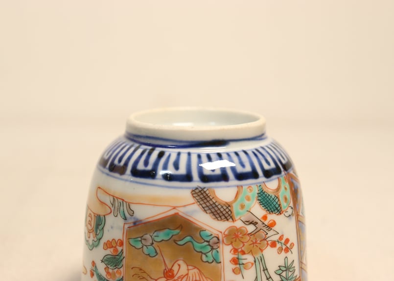 明治前期色絵菱文に松竹梅と鶴亀図向付 | 吉祥寺PukuPuku