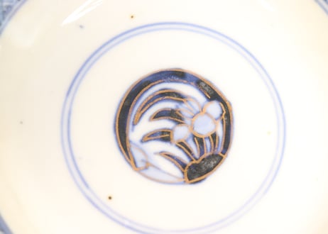 明治前期色絵山水図通り物飯茶碗①