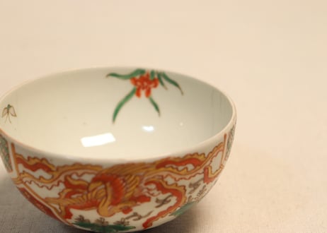 明治前期色絵桐と鳳凰図蓋茶碗