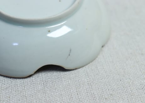 江戸中期色絵馬図四弁通り物小皿 　5客組