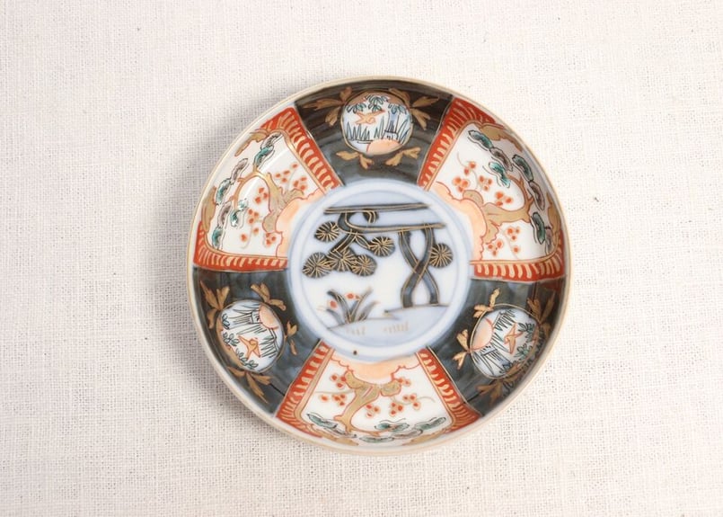 明治前期色絵松竹梅図縁立ち小皿 | 吉祥寺PukuPuku