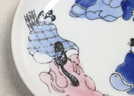明治後期～大正銅判六歌仙図小皿
