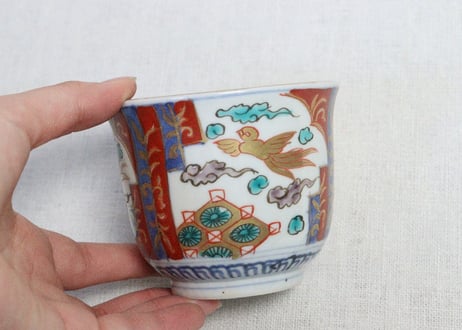 明治前期色絵鳳凰図向付