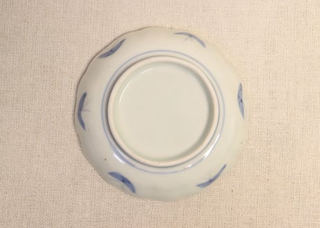 江戸幕末赤絵金彩三果文と蝙蝠図小皿①