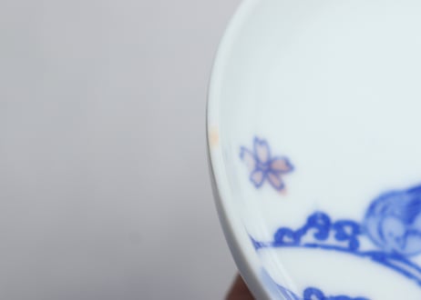 明治後期~大正銅判波と千鳥図小皿