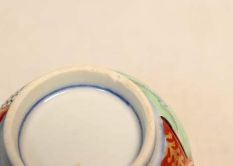 明治前期色絵松竹梅と鳥図向付