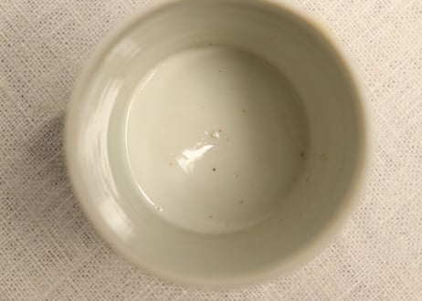 江戸幕末染付蝶と草花図火入れ,灰吹きセット