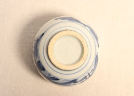 江戸幕末染付山水図向付 窯傷,フリモノ