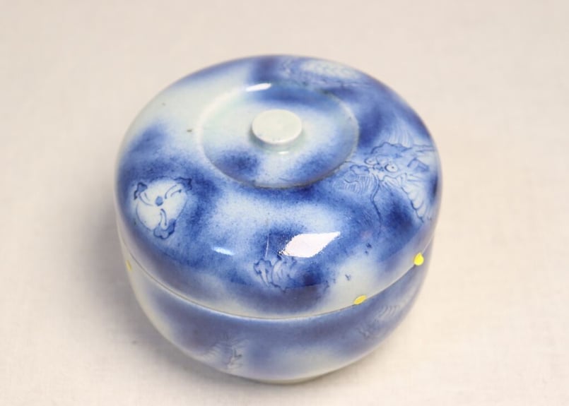 明代 染付け 千鳥 小壺